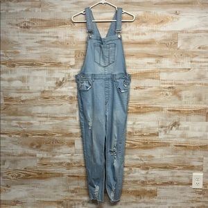 Forever 21 distressed overalls